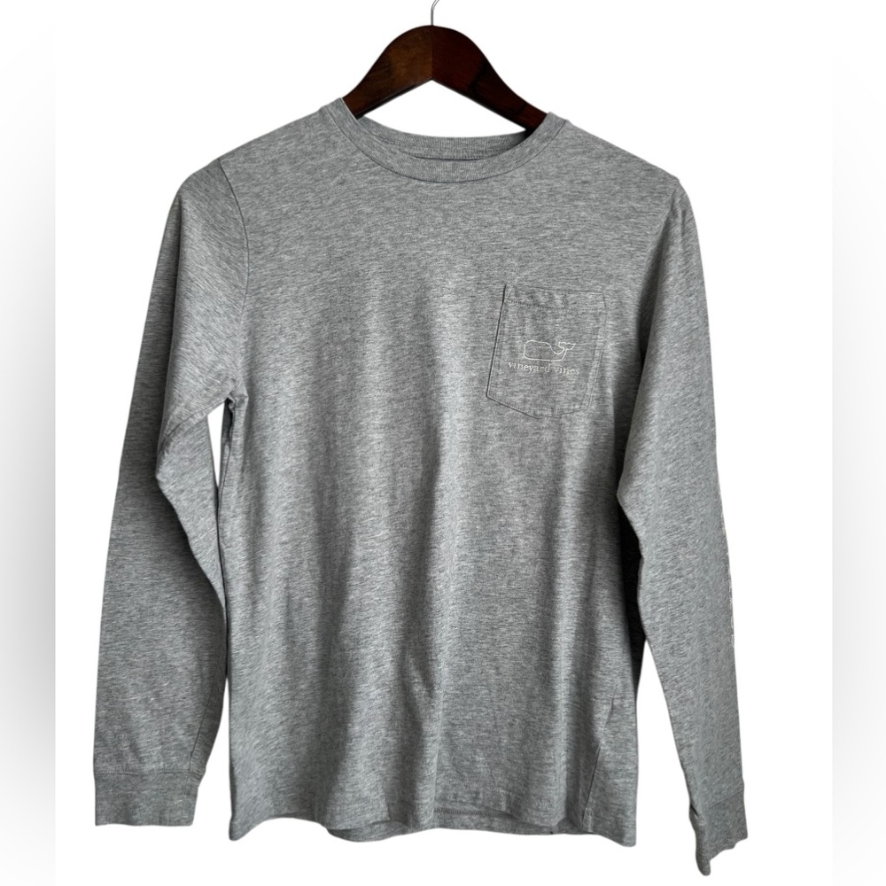 Vineyard Vines Youth Gray Long Sleeve Logo T-‎ Shirt - SZ: Large